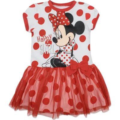 Disney Short Sleeve Tulle Dress In Red