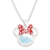Disney Silver Plated Birthstone Shaker Necklace, 18+2'' In Metallic