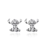 Disney Silver Plated Stitch Stud Earrings In Metallic