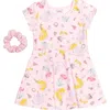 Disney Kids'  Skater Dress & Scrunchie Set In Pink