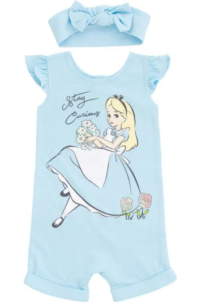 Disney Babies'  Sleeveless Romper And Headband Set In Blue