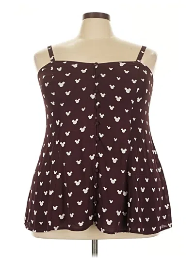 Pre-owned Disney Sleeveless Top Burgundy Sweetheart Neckline Tops
