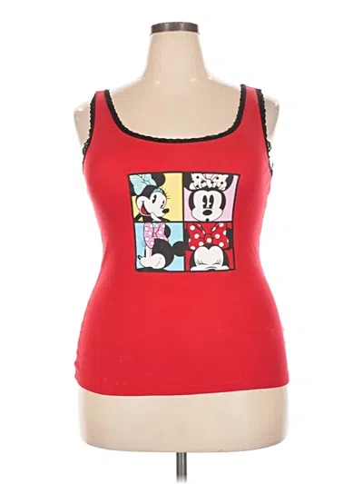 Pre-owned Disney Sleeveless Top Red Sweetheart Neckline Tops