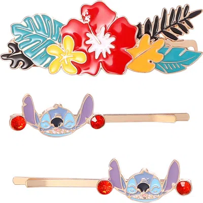 Disney Stitch Barrette And Bobby Pins Set 3-piece Official License In Multi