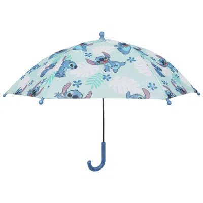 Disney Stitch Tropical Leaf Kids Umbrella In Blue