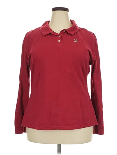 Pre-owned Disney Store Long Sleeve Top Burgundy Collared Neckline Tops