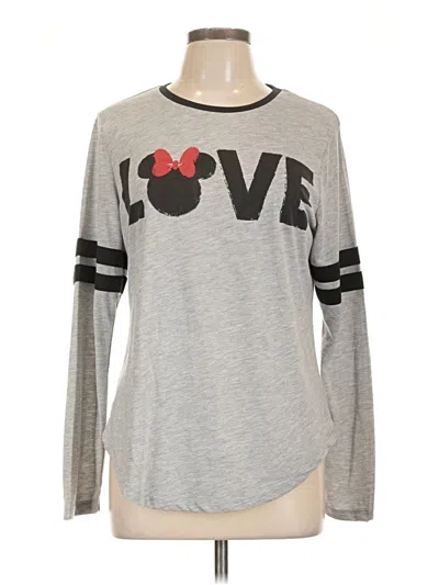 Pre-owned Disney Store Long Sleeve Top Gray Crew Neck Tops