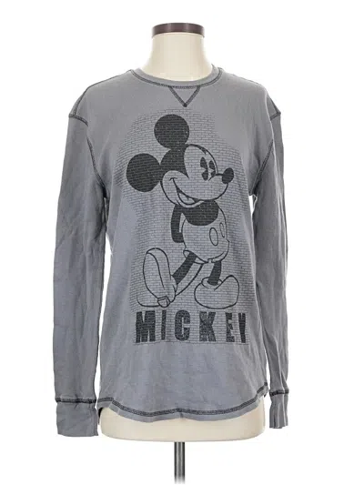 Pre-owned Disney Store Long Sleeve Top Gray Crew Neck Tops