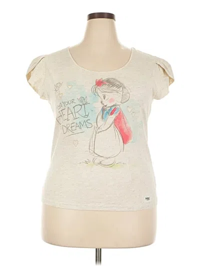 Pre-owned Disney Store Short Sleeve Top Ivory Sweetheart Neckline Tops