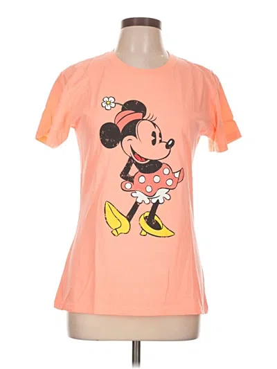 Pre-owned Disney Store Short Sleeve Top Orange Sweetheart Neckline Tops