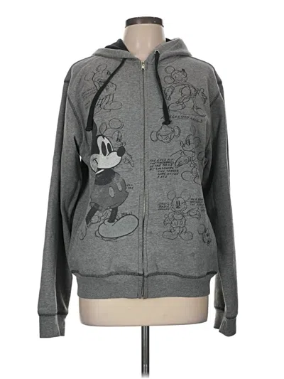 Pre-owned Disney Store Zip Up Hoodie In Gray