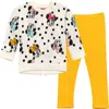 Disney Kids'  Sweatshirt & Leggings Set In Yellow