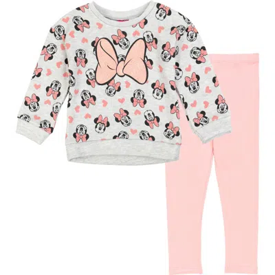 Disney Kids'  Sweatshirt & Leggings Set In Pink