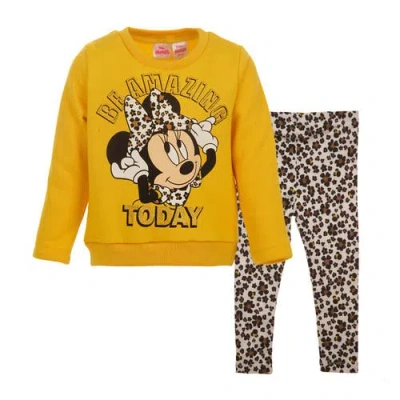 Disney Babies'  Sweatshirt & Leggings Set In Yellow