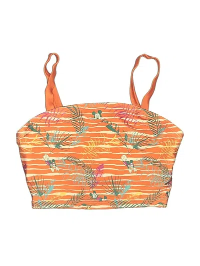 Pre-owned Disney Swimsuit Top Orange Print Pattern Swimwear