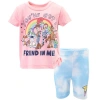 Disney Kids'  T-shirt & Bike Shorts Set In Pink