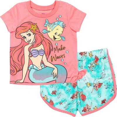 Disney Kids'  T-shirt & French Terry Shorts Set In Animal Print