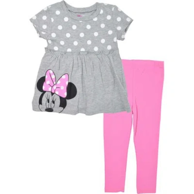 Disney Kids'  T-shirt & Leggings Set In Gray