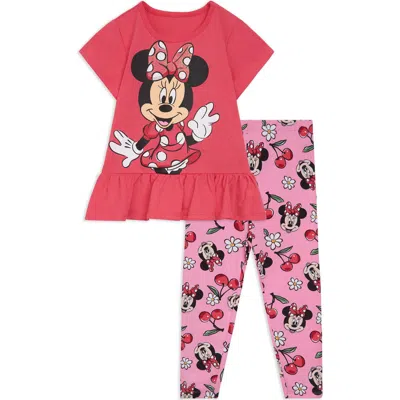 Disney Kids'  T-shirt & Leggings Set In Pink