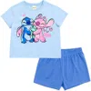 Disney Kids'  T-shirt & Mesh Shorts Set In Blue