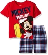 Disney T-shirt & Plaid Shorts Set In Red