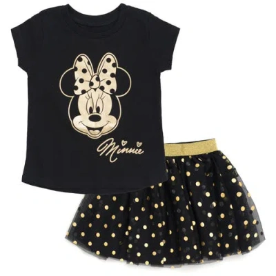 Disney Kids'  T-shirt & Tulle Skirt Set In Black
