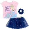 Disney Kids'  T-shirt Skirt & Scrunchie Set In Pink