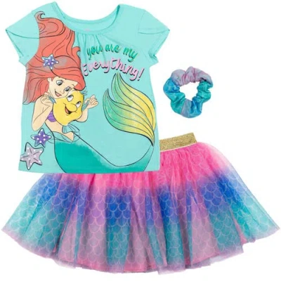 Disney Kids'  T-shirt Skirt & Scrunchie Set In Multi