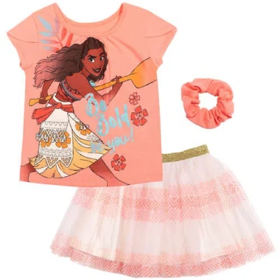 Disney Kids'  T-shirt Skirt & Scrunchie Set In Multi