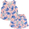 Disney Kids'  Tank Top & French Terry Shorts Set In Pink