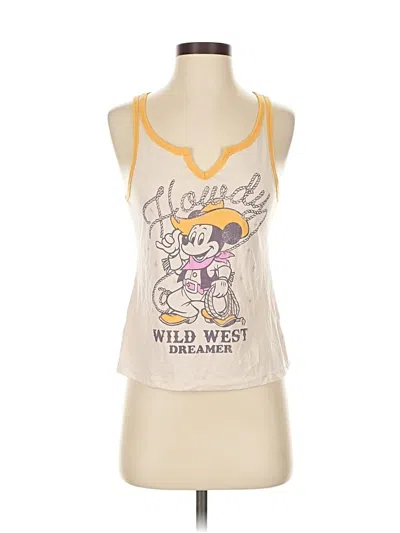 Pre-owned Disney Tank Top Ivory Halter Neckline Tops In White