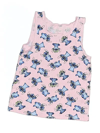 Pre-owned Disney Kids' Tank Top Pink Keyhole Neckline Tops