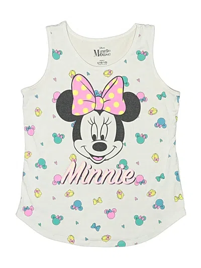 Pre-owned Disney Kids' Tank Top White Keyhole Neckline Tops
