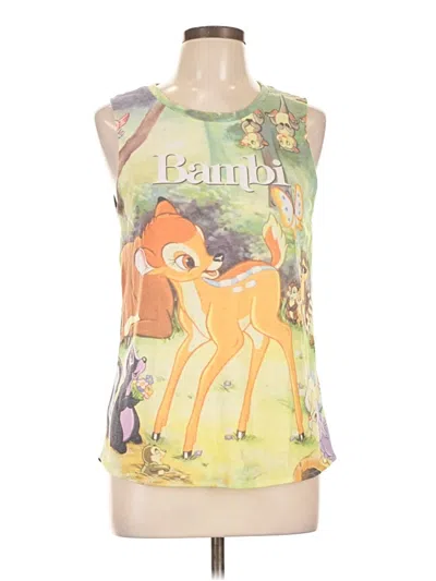 Pre-owned Disney Tank Top Yellow Halter Neckline Tops