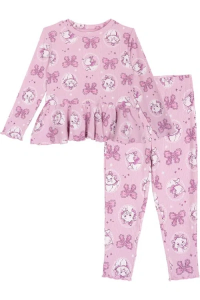 Disney Kids'  The Aristocats Marie Ribbed Long Sleeve Tee And Pants Set In Pink