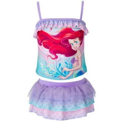 Disney Kids'  The Little Mermaid Princess Ariel 2-piece Swimwear Tankini And Skirt Set In Blue