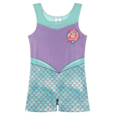Disney Kids'  The Little Mermaid Princess Ariel Sleeveless Gymnastics One Piece Romper In Blue