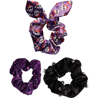 Disney The Nightmare Before Christmas Hair Scrunchies 3-piece Set Official License In Purple