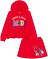 Disney Toddler And Little Girls 2-piece Minnie Daisy Long Sleeve Top And Skirt Set In Red