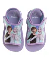 Disney Toddler And Little Girls Frozen Anna And Elsa Dual Sizes Hook And Loop Sandals In Purple