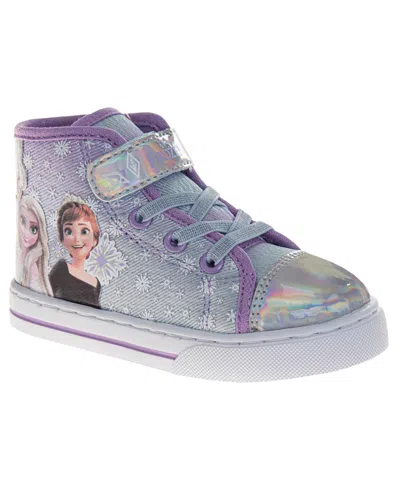 Disney Kids' Toddler And Little Girls Frozen Anna And Elsa High Top Sneakers In Purple