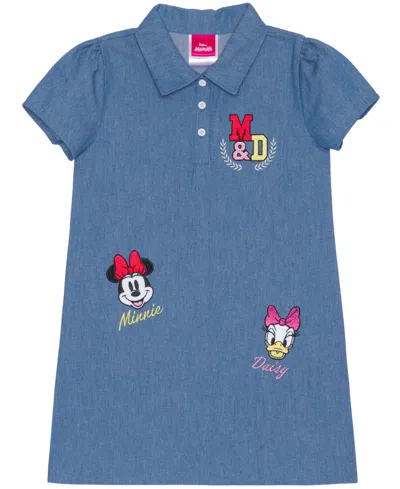 Disney Kids' Toddler And Little Girls Minnie Daisy Denim Dress In Denim Blue