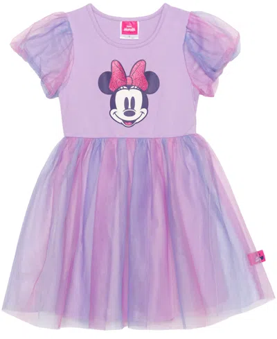 Disney Kids' Toddler And Little Girls Minnie Print Dress In Purple