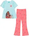Disney Toddler And Little Girls 2-piece Moana Born To Voyage Short Sleeve Top And Legging Set In Mint
