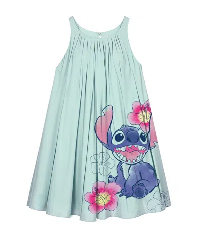 Disney Kids' Toddler And Little Girls Stitch Embroidered Linen Dress