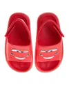 Disney Toddler Boys Cars Lightning Mcqueen Hook And Loop Backstrap Slides In Red