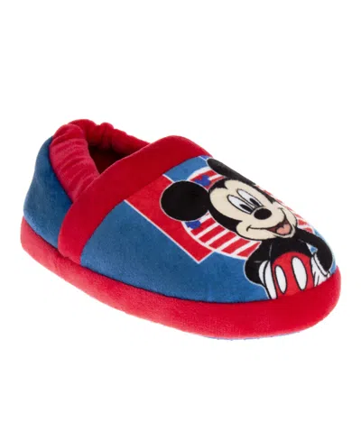 Disney Kids' Toddler Boys Mickey Mouse Dual Sizes House Slippers In Blue,red