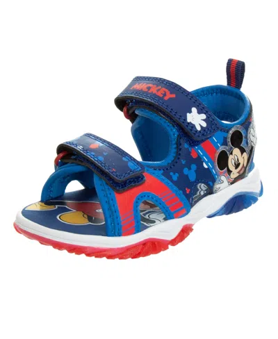 Disney Babies' Toddler Boys Mickey Mouse Light-up Sandals In Blue,red