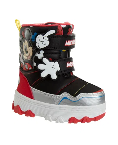 Disney Babies' Toddler Boys Mickey Mouse Snow Boots In Black,red