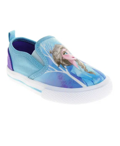 Disney Kids' Little Girls Frozen Slip On Canvas Sneakers In Blue